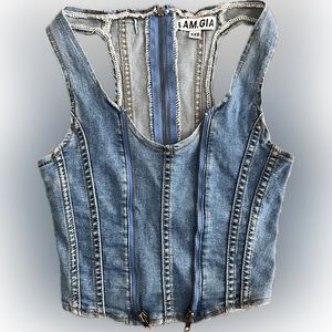 I.AM.GIA Denim Corset -XXS